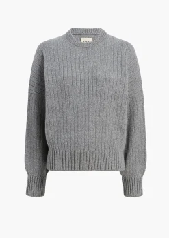 Khaite Knitwear-Lennox Sweater in Fog