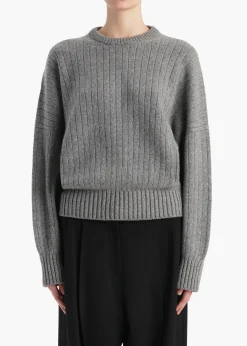 Khaite Knitwear-Lennox Sweater in Fog