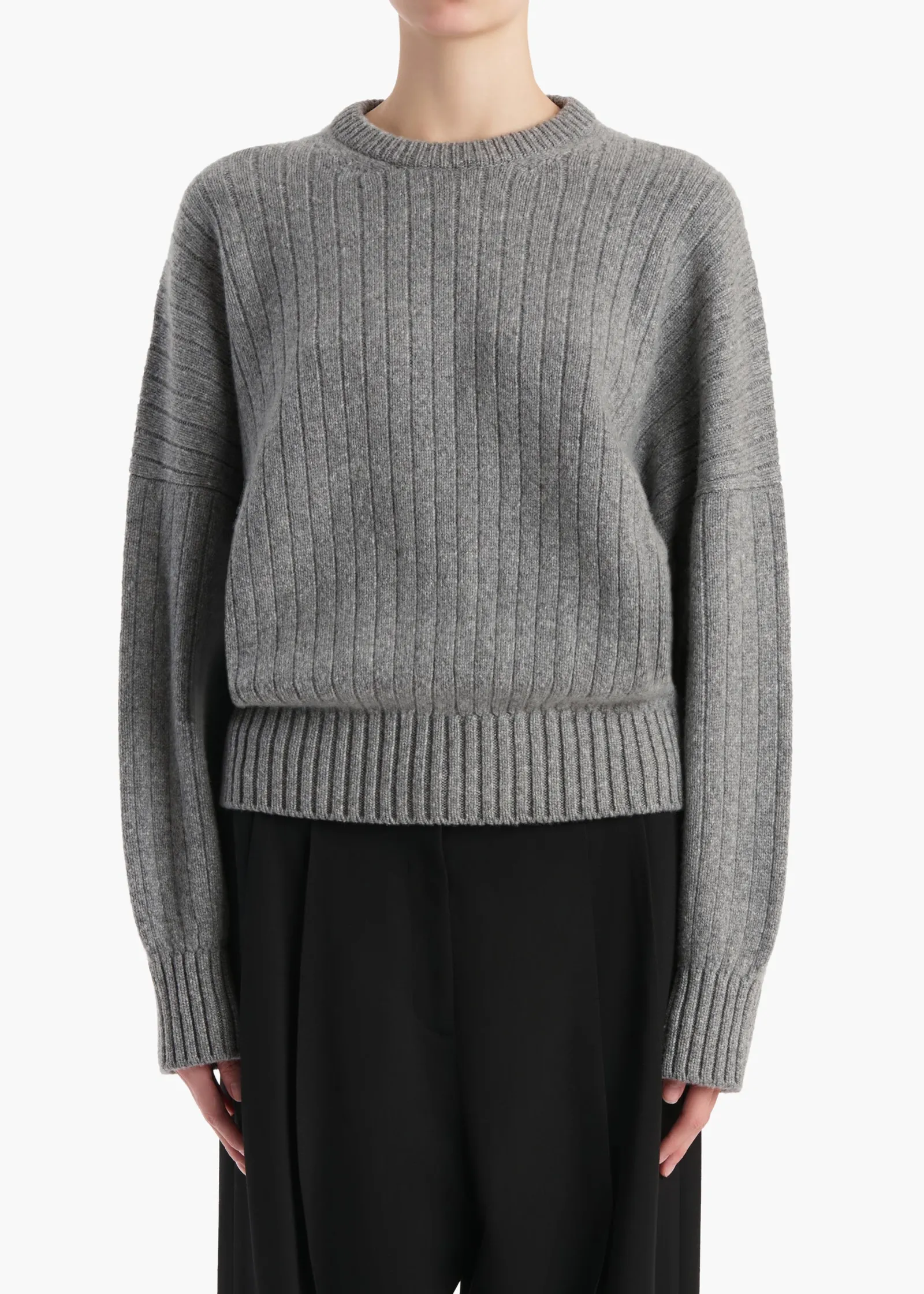Khaite Knitwear-Lennox Sweater in Fog