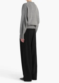 Khaite Knitwear-Lennox Sweater in Fog