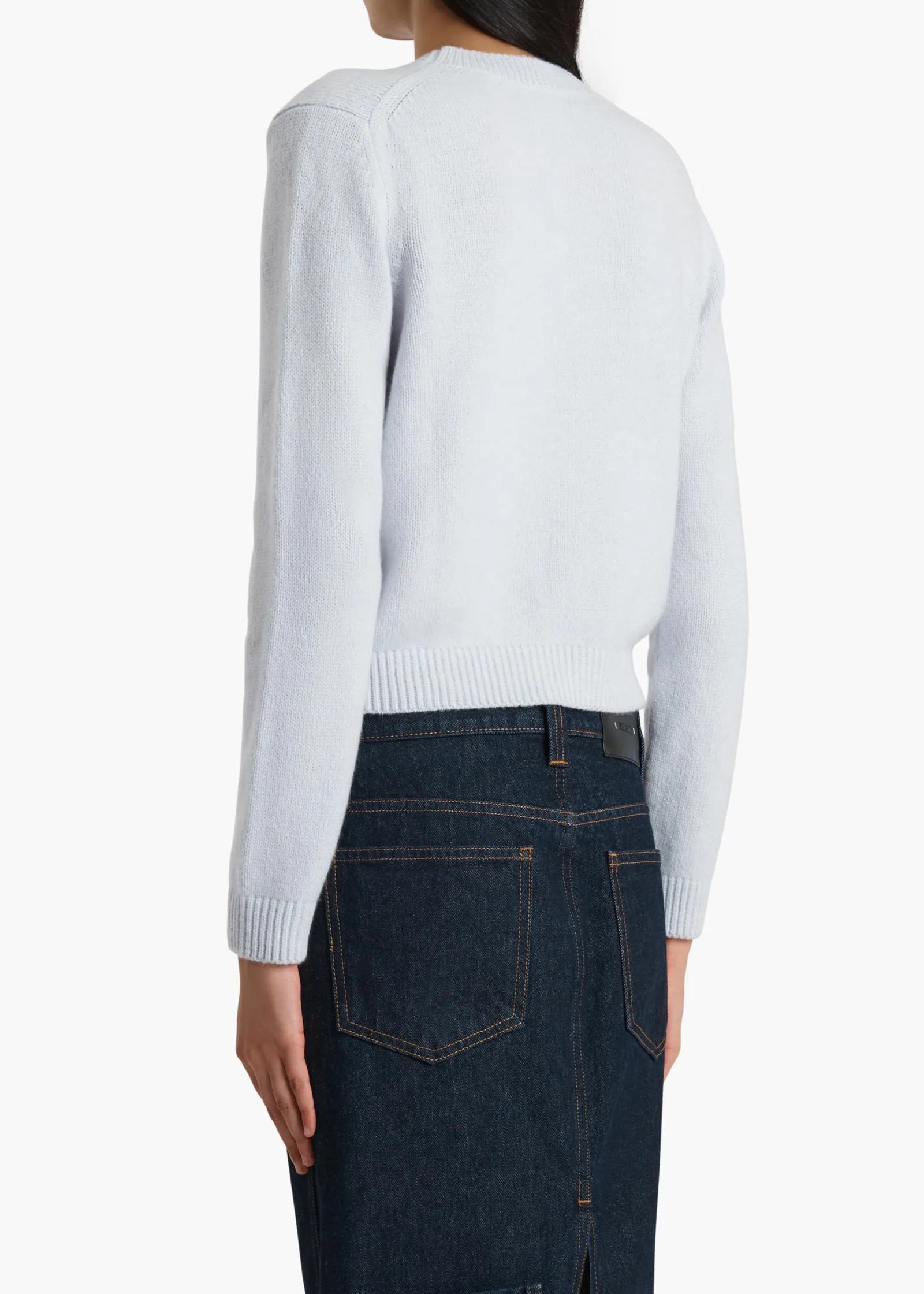Khaite Knitwear-Leta Sweater in Ice Blue
