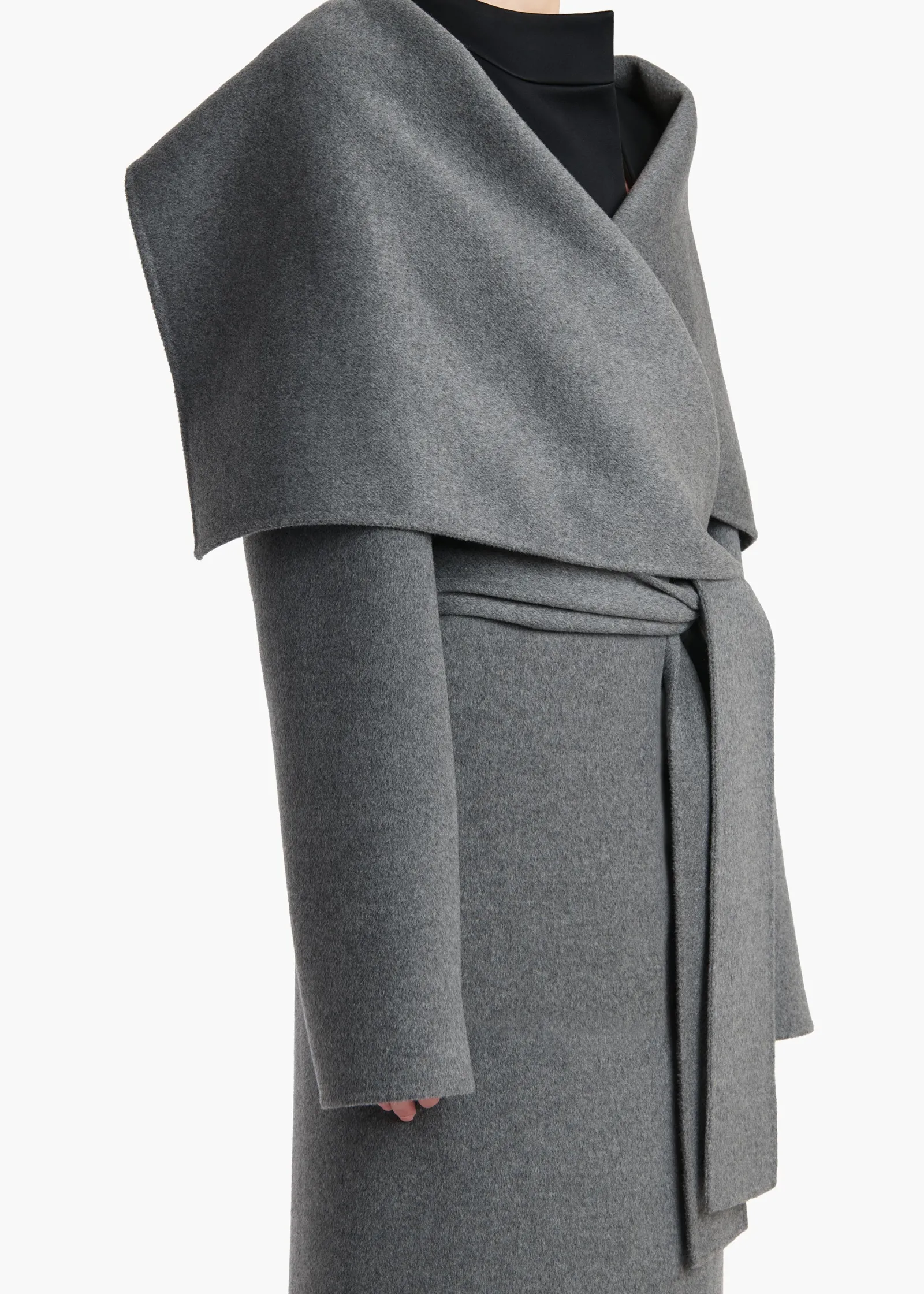 Khaite Outerwear & Coats-Levitt Coat in Grey Melange