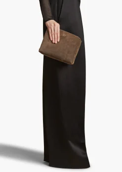 Khaite Crossbody Bags-Lina Crossbody Bag in Cedar Suede