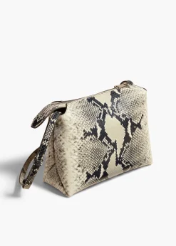 Khaite Crossbody Bags-Lina Crossbody Bag in Natural Python-Embossed Leather