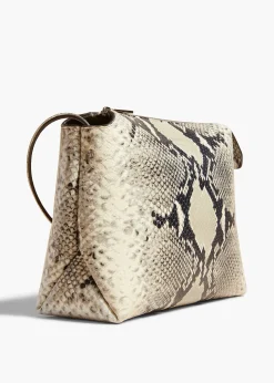 Khaite Crossbody Bags-Lina Crossbody Bag in Natural Python-Embossed Leather