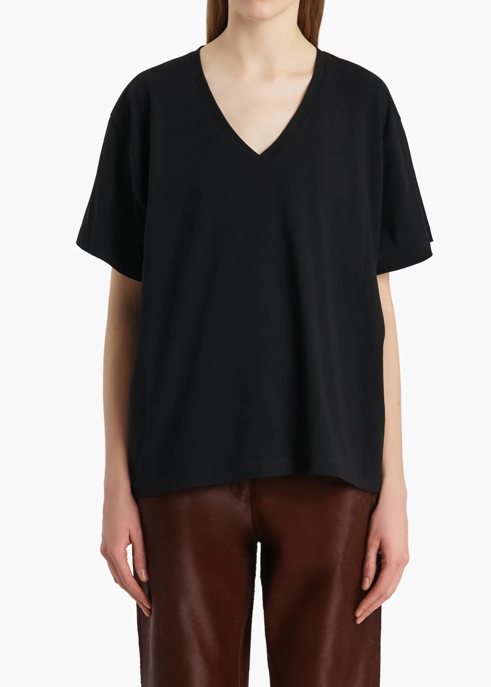 Khaite T-Shirts & Tanks-Linda T-Shirt in Black