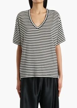 Khaite T-Shirts & Tanks-Linda T-Shirt in Black and Off White