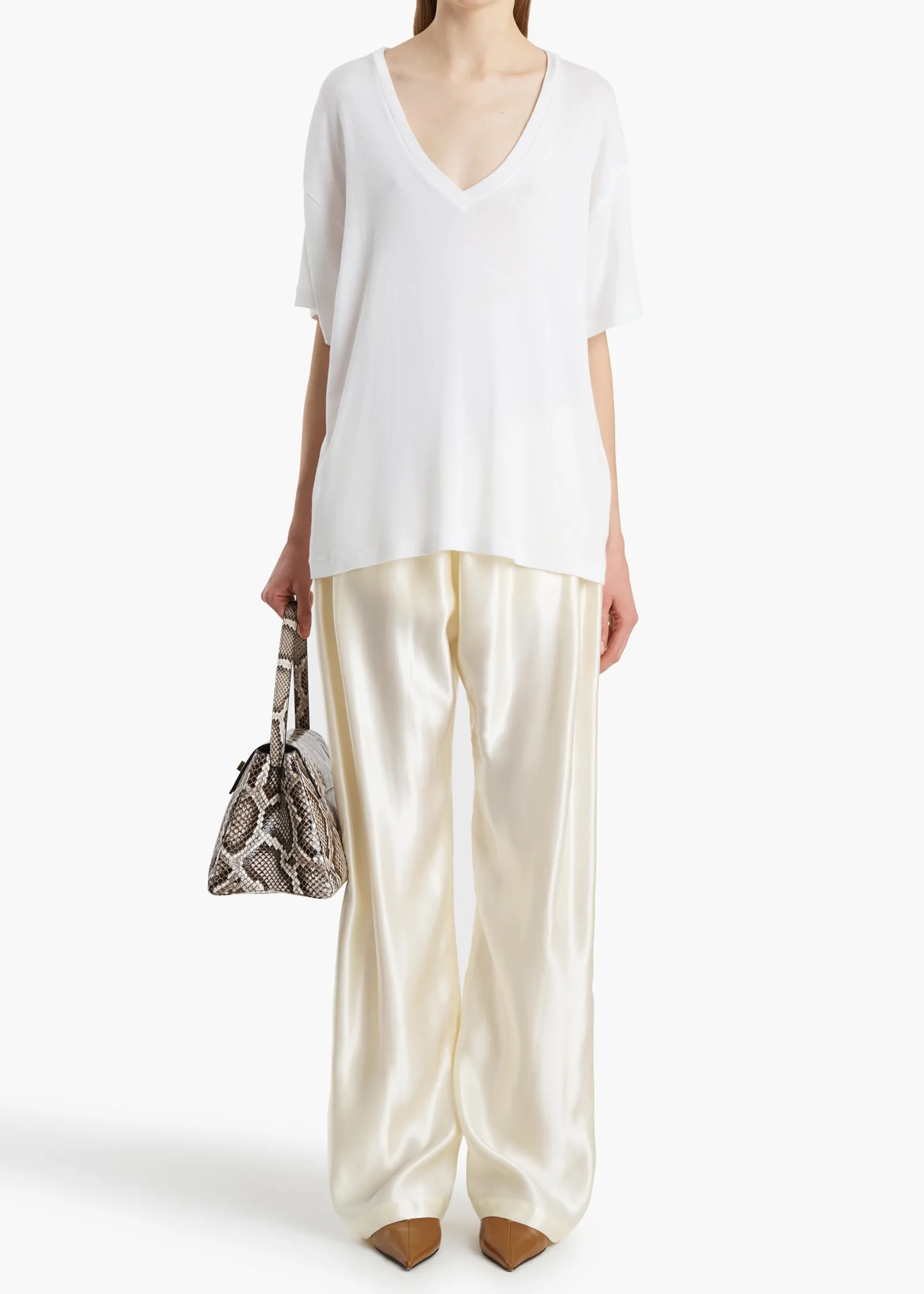 Khaite T-Shirts & Tanks-Linda T-Shirt in White