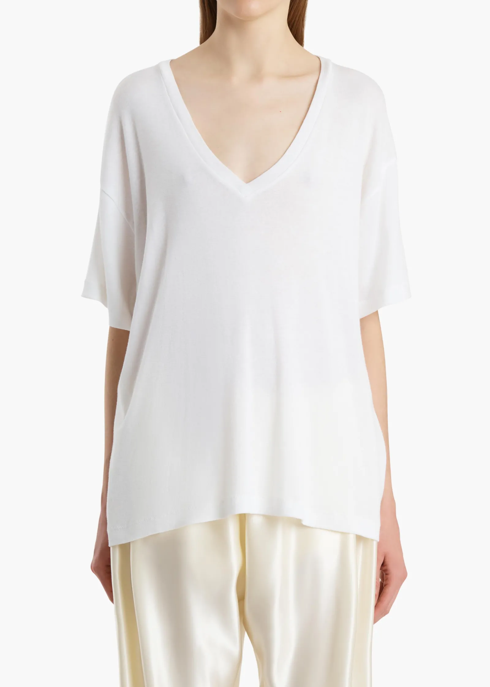 Khaite T-Shirts & Tanks-Linda T-Shirt in White