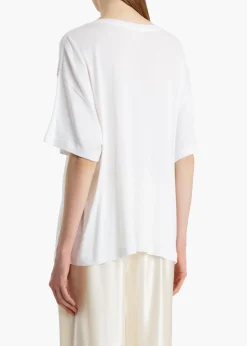 Khaite T-Shirts & Tanks-Linda T-Shirt in White