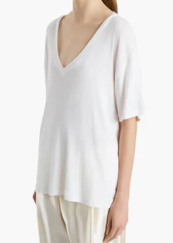 Khaite T-Shirts & Tanks-Linda T-Shirt in White