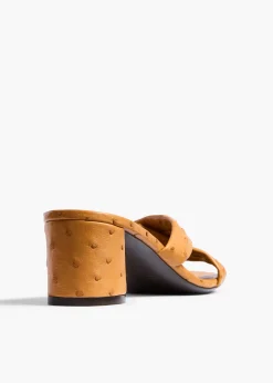 Khaite Sandals-Liria Sandal in Chestnut Ostrich