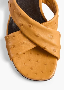 Khaite Sandals-Liria Sandal in Chestnut Ostrich