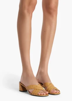 Khaite Sandals-Liria Sandal in Chestnut Ostrich