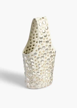 Khaite Evening-Livia Bag in Optic White Leather with Silver Studs