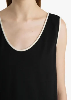 Khaite T-Shirts & Tanks-Longo Top in Cream and Black