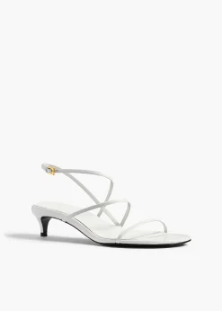 Khaite Pumps|Sandals-Loop Kitten Heel Sandal in Chalk Leather