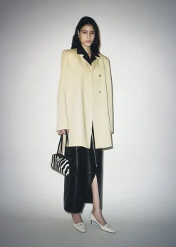 Khaite Leather|Outerwear & Coats-Lorel Coat in Natural