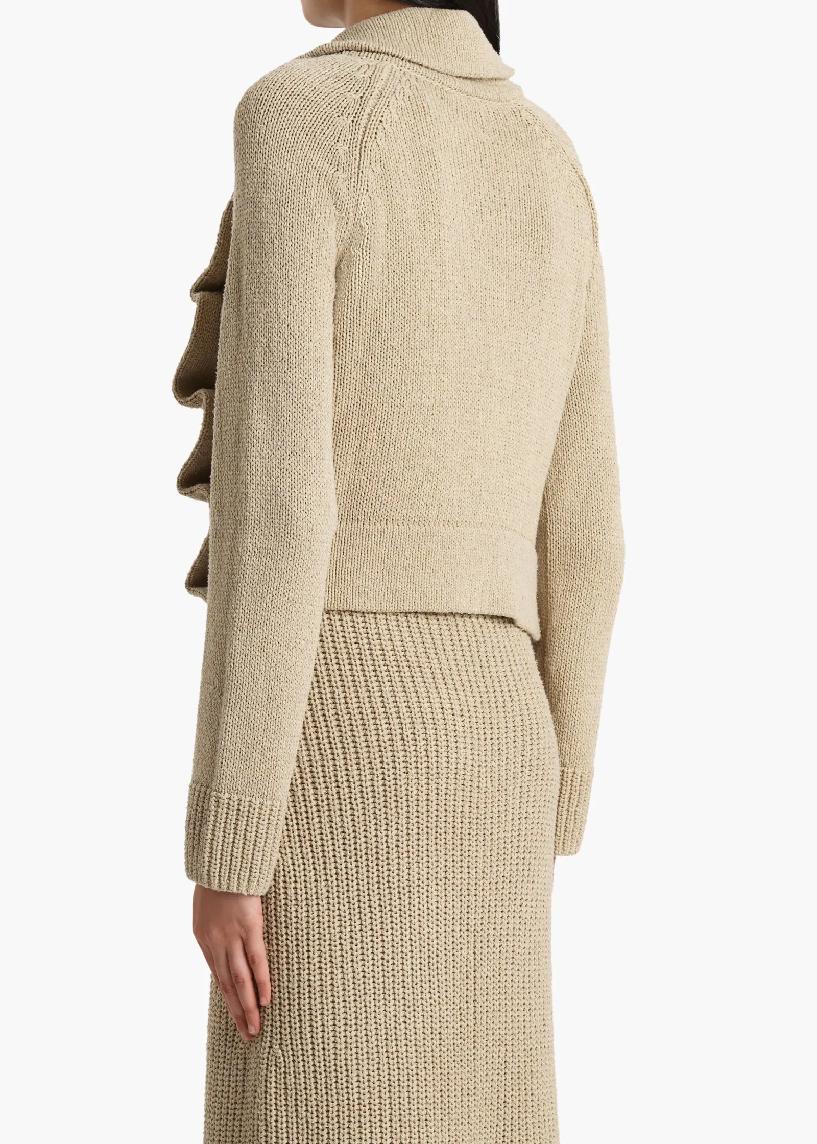 Khaite Knitwear-Lorrai Cardigan in Beige