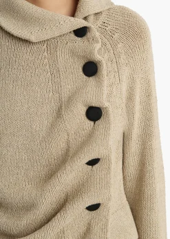 Khaite Knitwear-Lorrai Cardigan in Beige