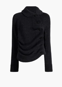 Khaite Knitwear-Lorrai Cardigan in Black