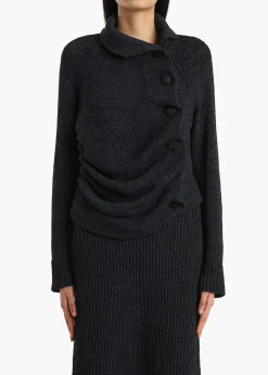 Khaite Knitwear-Lorrai Cardigan in Black