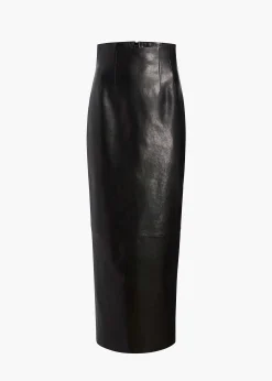 Khaite Skirts & Shorts|Leather-Loxley Skirt in Black Leather