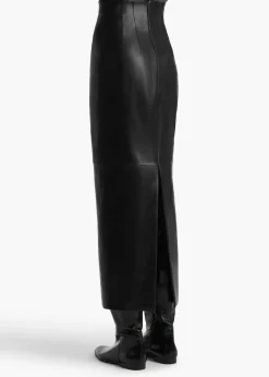 Khaite Skirts & Shorts|Leather-Loxley Skirt in Black Leather
