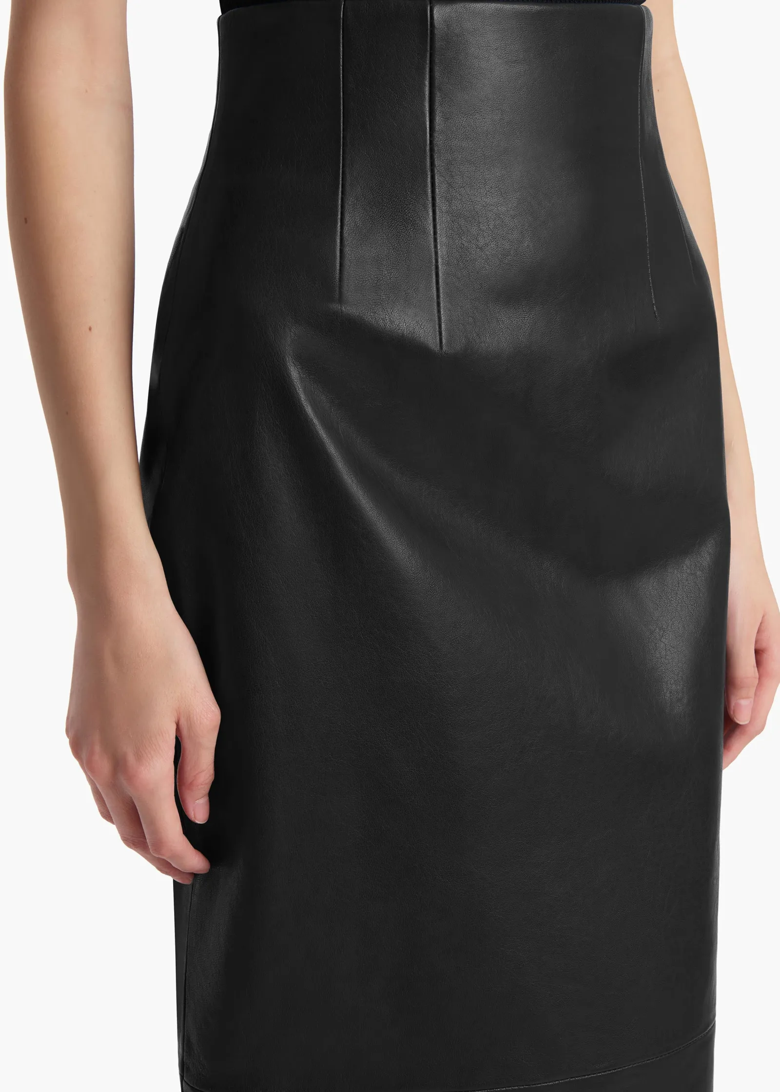 Khaite Skirts & Shorts|Leather-Loxley Skirt in Black Leather