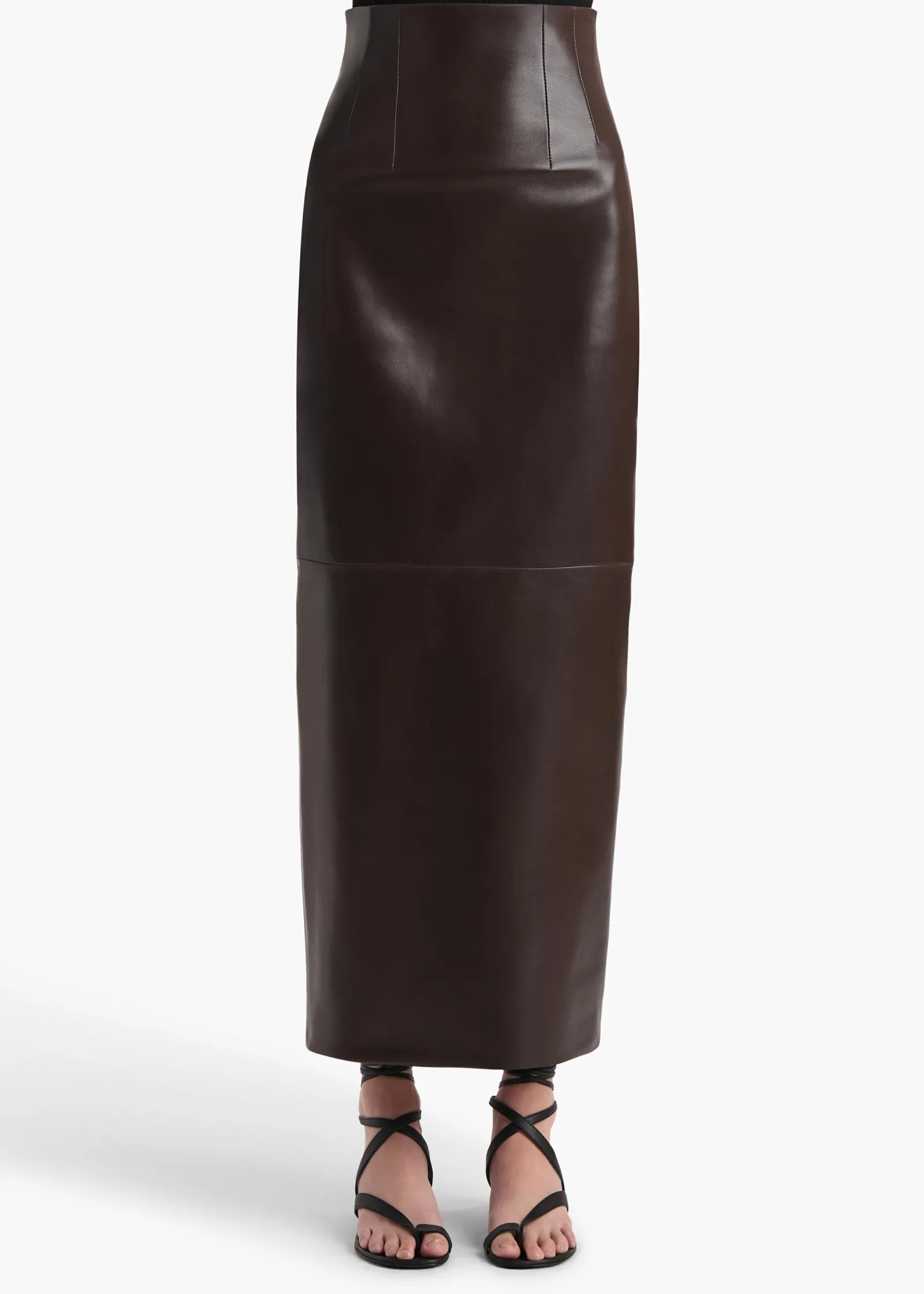 Khaite Skirts & Shorts|Leather-Loxley Skirt in Mud Leather