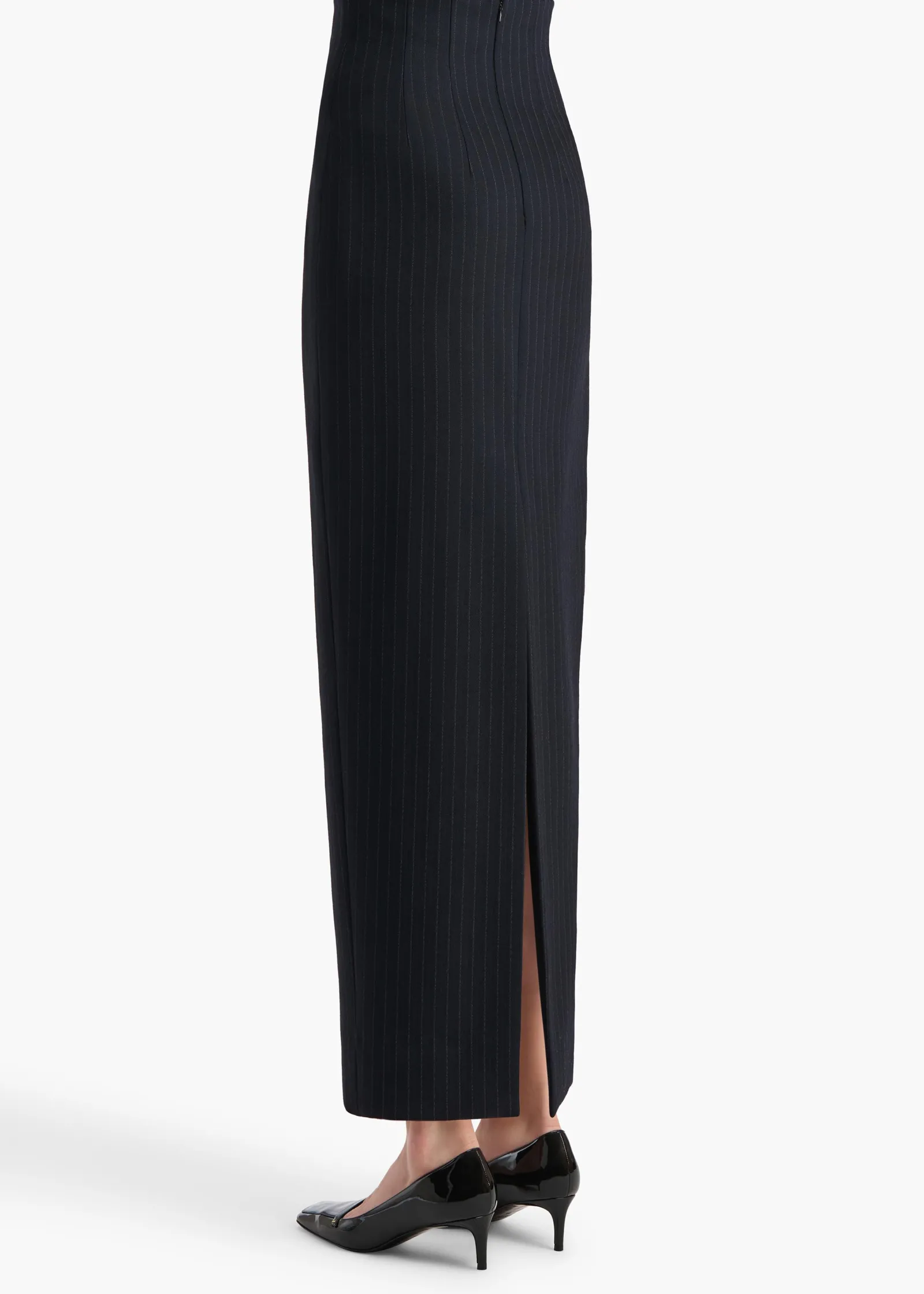Khaite Skirts & Shorts-Loxley Skirt in Navy and White Stripe