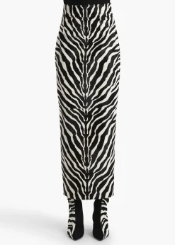 Khaite Skirts & Shorts|Leather-Loxley Skirt in Zebra Print Haircalf