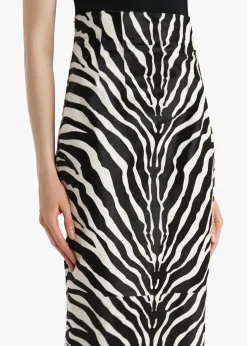 Khaite Skirts & Shorts|Leather-Loxley Skirt in Zebra Print Haircalf