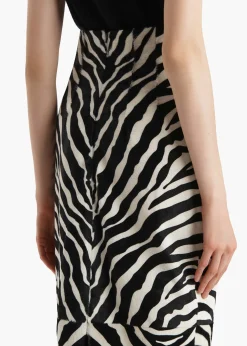 Khaite Skirts & Shorts|Leather-Loxley Skirt in Zebra Print Haircalf