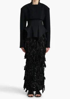 Khaite Leather|Skirts & Shorts-Lyla Skirt in Black Leather