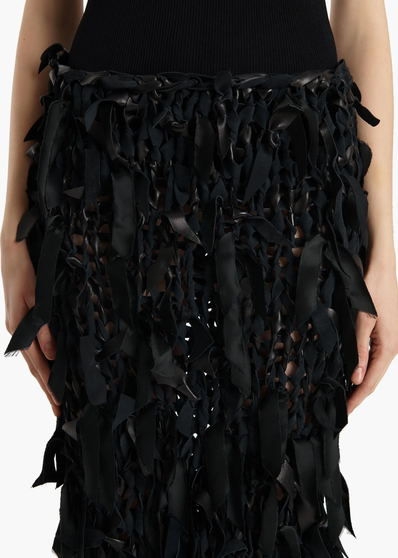 Khaite Leather|Skirts & Shorts-Lyla Skirt in Black Leather