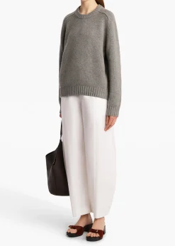 Khaite Knitwear-Mae Sweater in Warm Grey