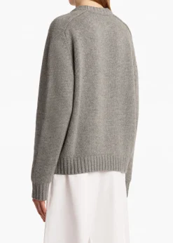 Khaite Knitwear-Mae Sweater in Warm Grey
