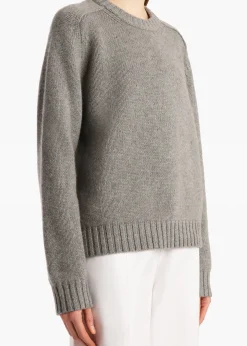 Khaite Knitwear-Mae Sweater in Warm Grey