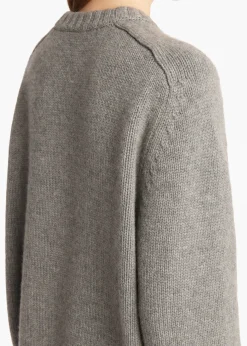 Khaite Knitwear-Mae Sweater in Warm Grey