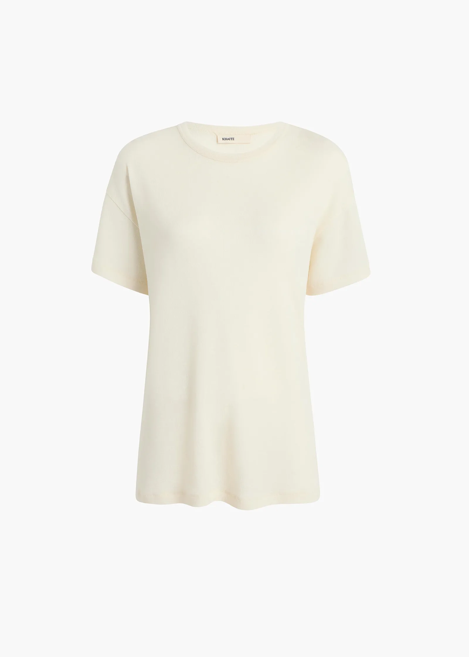Khaite T-Shirts & Tanks-Maeve T-Shirt in Cream Silk Cashmere Jersey