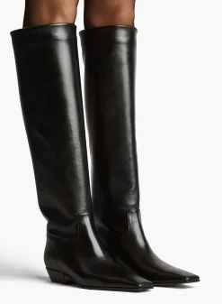 Khaite Boots-Marfa Knee-High Boot in Black Leather