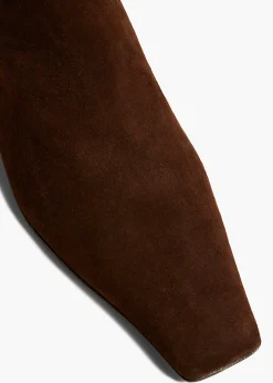 Khaite Boots-Marfa Knee-High Boot in Coffee Suede