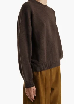 Khaite Knitwear-Margaux Sweater in Coffee