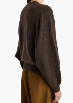 Khaite Knitwear-Margaux Sweater in Coffee