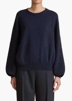Khaite Knitwear-Margaux Sweater in Midnight
