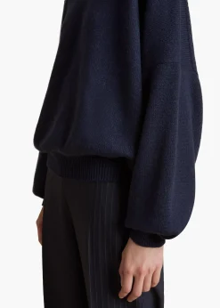 Khaite Knitwear-Margaux Sweater in Midnight