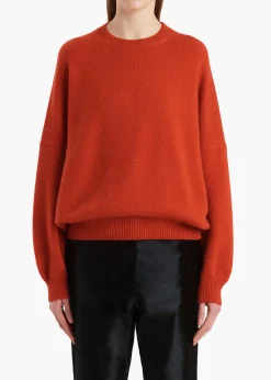 Khaite Knitwear-Margaux Sweater in Persimmon