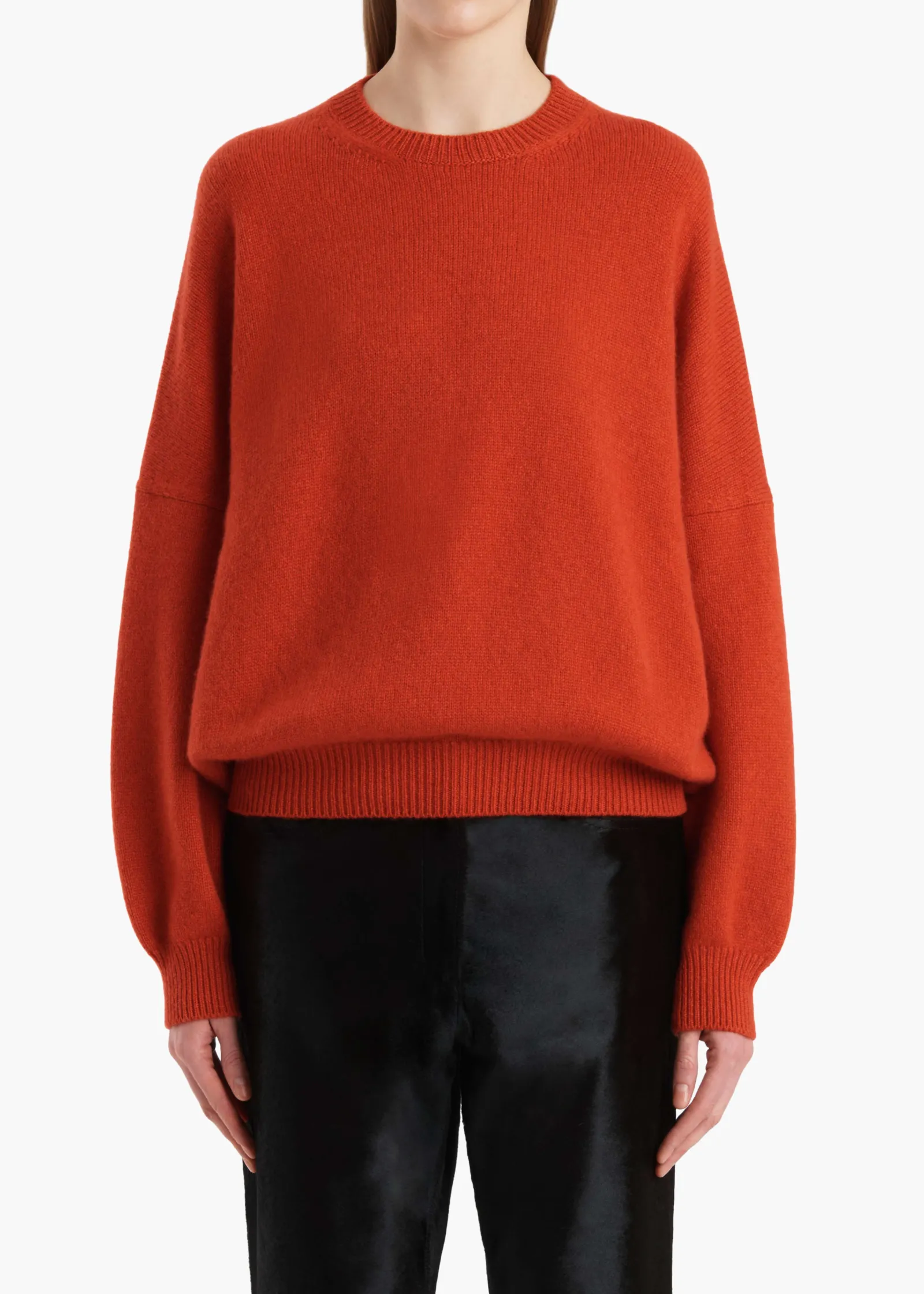 Khaite Knitwear-Margaux Sweater in Persimmon