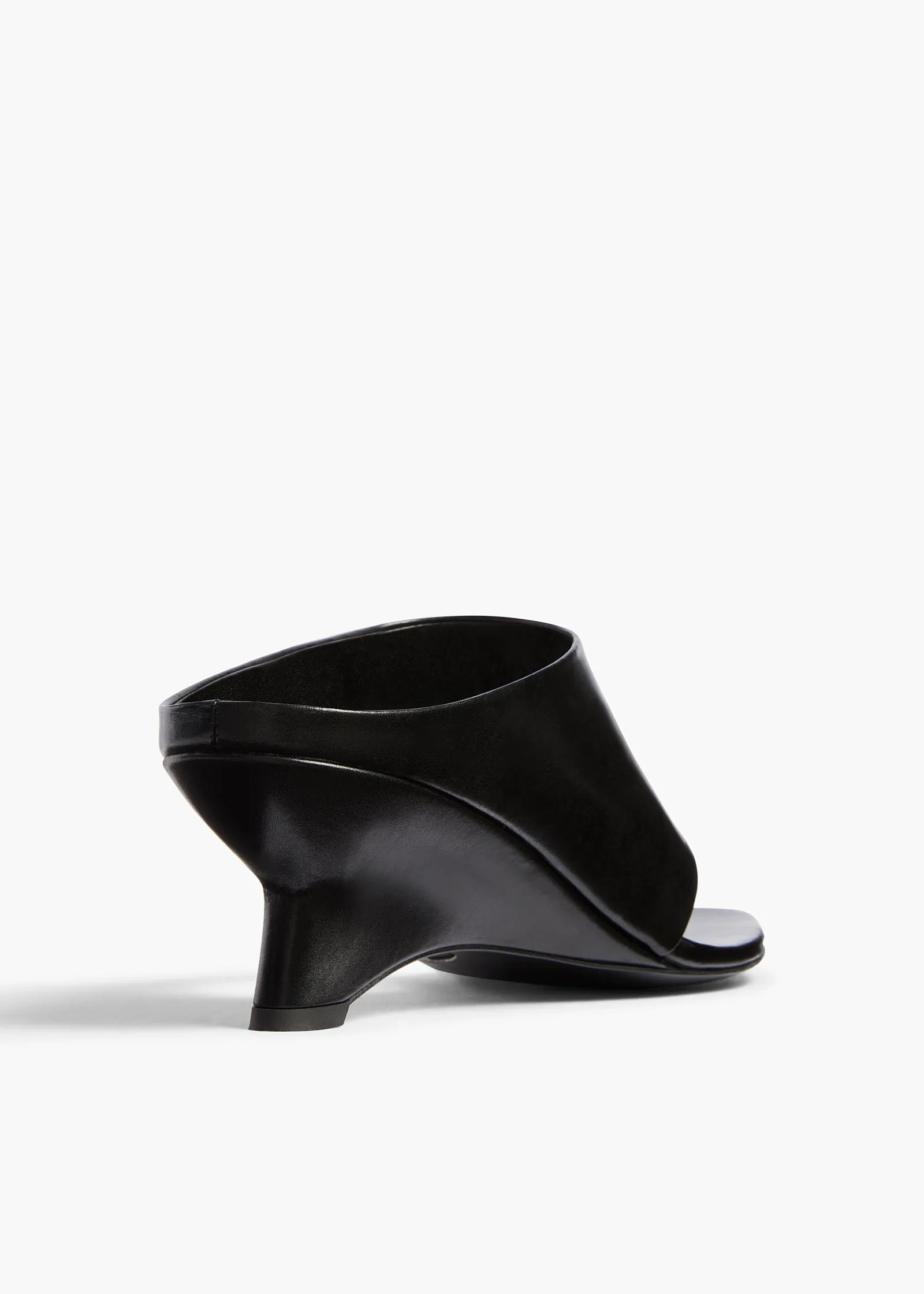 Khaite Mules|Sandals-Marlow Mule in Black Glazed Leather